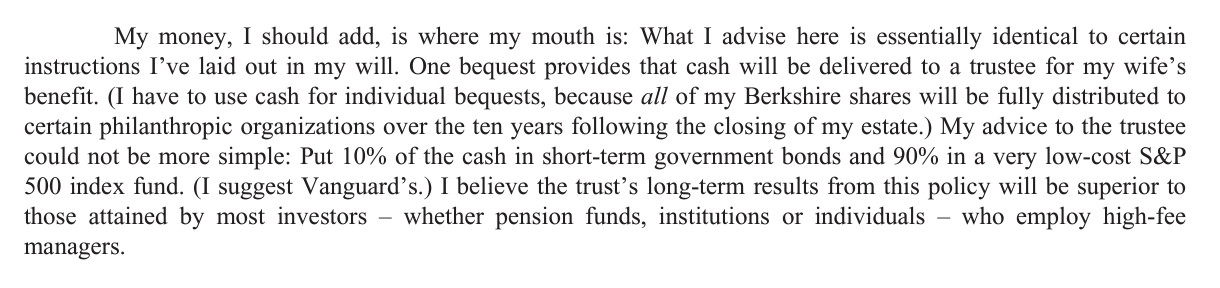 Excerpt from Warren Buffet's 2013 investor letter.