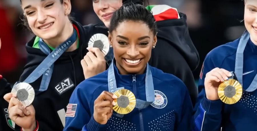 Olympic gold medal value - Simone Biles 2024 Paris Olympics - YouTube/NBC News