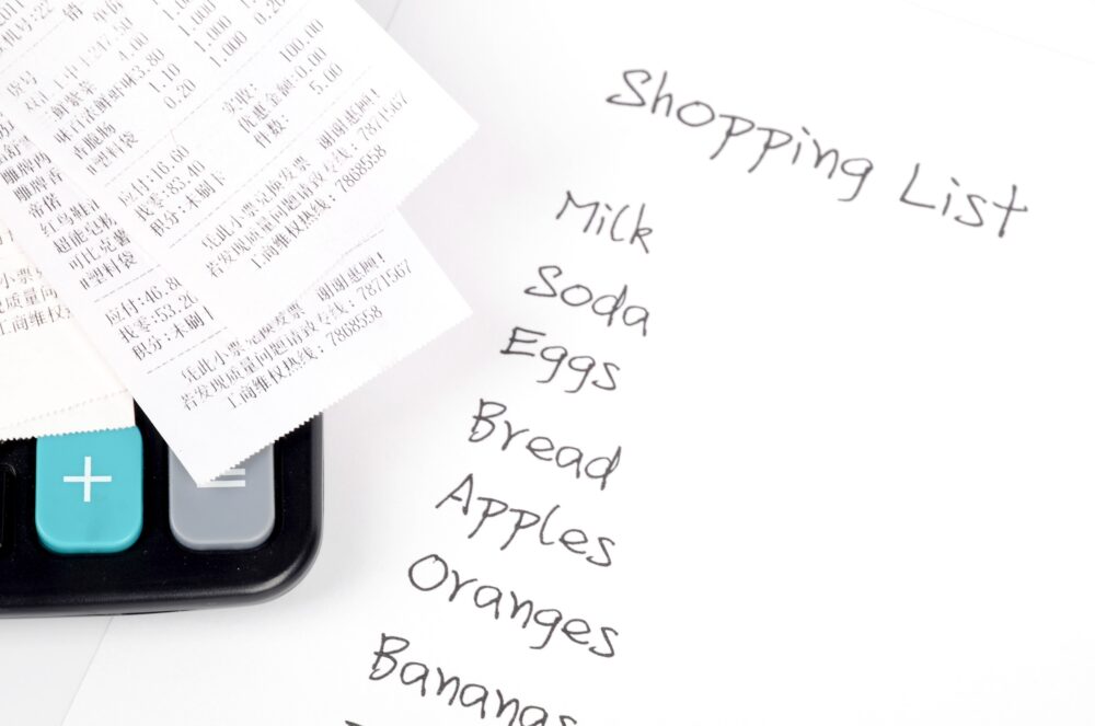 shopping with a list will help prevent impulse buys
