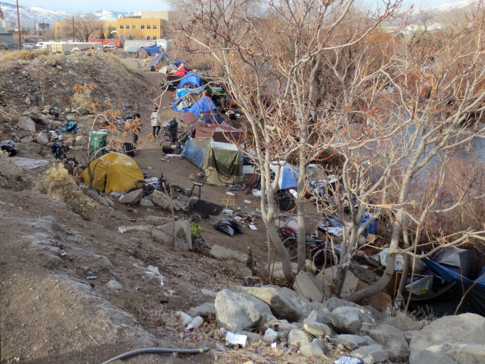 Homeless camp Truckee Nevada